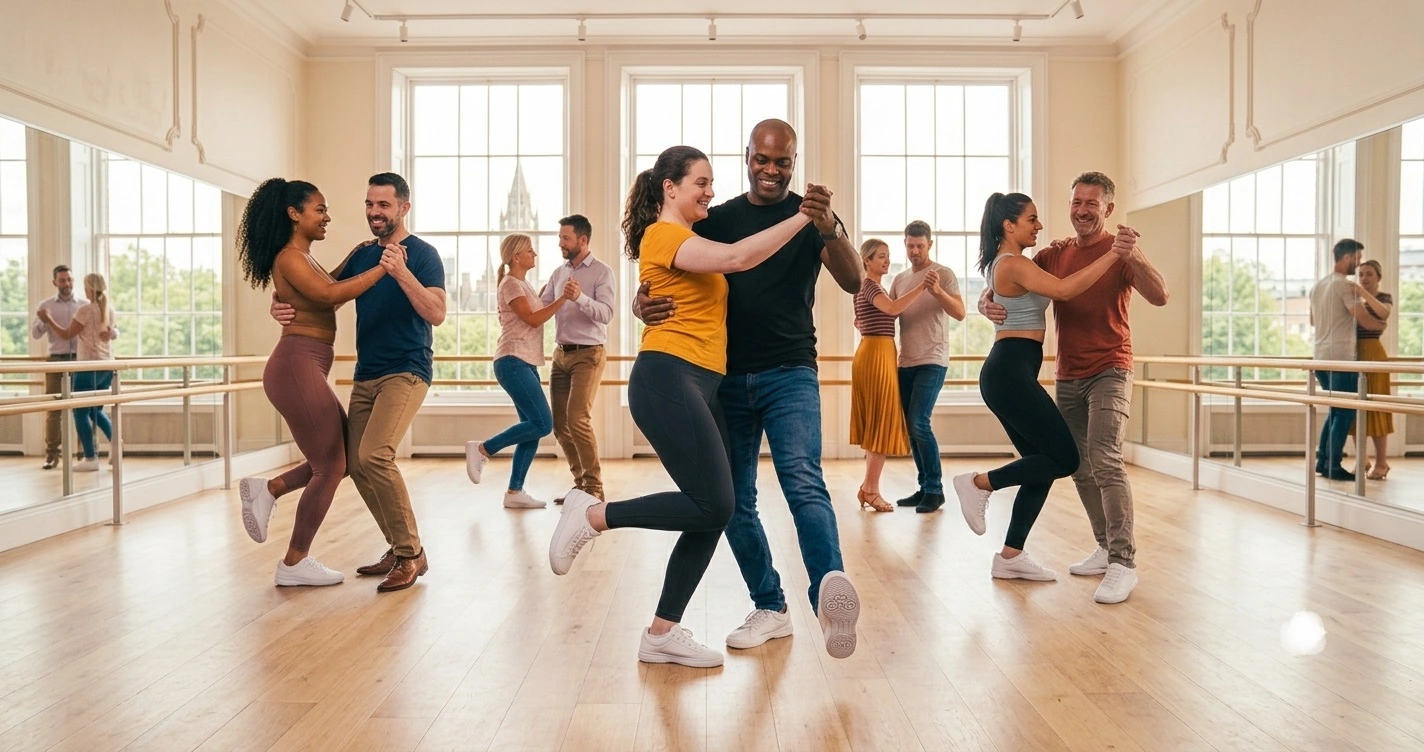 Dancers wearing modern dance sneakers in an urban studio setting - Floridita Dance - Pana Mio Dance Sneakers - Fuego Dance Sneakers